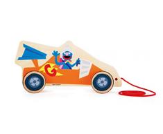 Small Foot- SESAMSTRASSE Bolide Bois, 100% certifié FSC, Jouet à Tirer pour Les Enfants à partir de 1 an, 10981, Multicolore