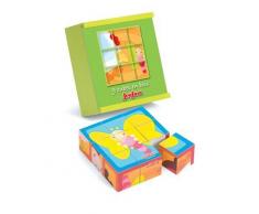 JeuJura - Jouet en bois - Eveil - Jeu De 9 Cubes Chenille