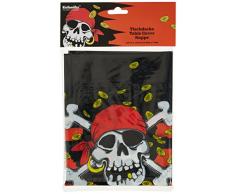 amscan - 551939 - Nappe Plastifiée Pirate - 120 x 180 cm - Rouge/Noir