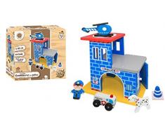 MGM- Jouet Coffret Commissariat de Police Bois 5 Accessoires, 095027