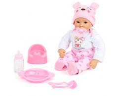 Small Foot 11522 Bébé poupée Fille avec Accessoires, Jouet de Jeu de rôle, avec Corps Souple, 5 pièces, Multicolore