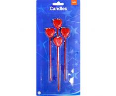 Folat 22915 Lot de 4 Bougies avec cœur Rouge