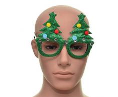 Shatchi 15657-Christmas GlasSES-1 paire de lunettes de Noël Motif sapin vert