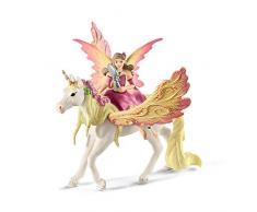 Schleich- Figurine Fée Feya et Une Licorne ailée bayala, 70568, Multicolore
