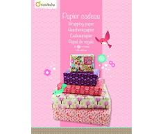 Avenue Mandarine CO084O - Un cahier de 12 feuilles de papier cadeau 43x60 cm pliées en 4, Fille