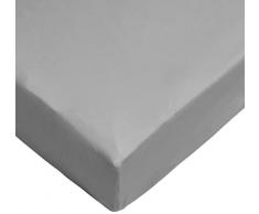 Daydream Drap Housse Lits-Jumeaux 160/180x200 cm Gris en Jersey 100% Coton, 91261U