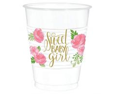Amscan International 422165 papier et plastique Vaisselle, tasses PL Floral bébé