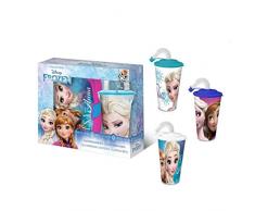 Disney-La Reine des Neiges Set Boîte Sandwich+ Verre De Tige, WD19507