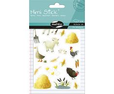 Maildor AE020O - Un sachet de gommettes Mimi Stick 4 planches 10,5x16cm, La Ferme (74 stickers)
