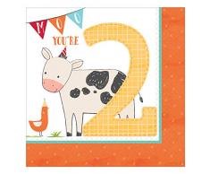Amscan International 5121722 Lot de 16 serviettes de table Motif Barnyard