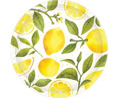 Amscan International 592274 Amscan Lot de 8 assiettes en papier Motif citron 27 cm