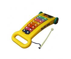 ALLKINDATHINGS Jouet Musical à Tirer pour Enfant 8 Notes Jaune