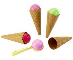 Jouets Ecoiffier – 175 - Set de cornets à glace avec cuillère à glace pour enfants – 9 pièces – Dès 18 mois – Fabriqué en France