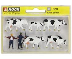 Noch - 15724 - Modélisme Ferroviaire - Gardien Et Troupeau De Vaches - 2 Figurines + 5 Vaches