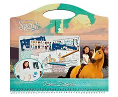 Undercover SIIT2243 Fashion Design Set de Peinture avec Autocollants, pochoirs, modèles de coloriage et Bien Plus Encore, DreamWorks Spirit Bleu/Rose
