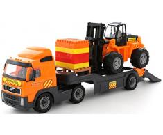 Wader Power Truck/remorque avec Fourchette Lift et Jeu de Construction Super Mélange 30 sur Palette