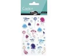 Maildor CY099O - Un sachet de gommettes 3D Cooky 1 planche 7,5x12cm, Méduses (31 stickers)