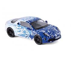 Norev- Alpine A110 2017-White & Blue Test Version-L.E. 500 pcs Voiture Miniature de Collection, 517863, Bleu/Blanc