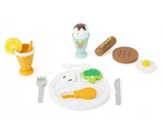 Small Foot Pause déjeuner, certifié FSC 100%, Set Alimentaire composé de 14 pièces, en Bois Robuste, Jeux de rôle/Accessoires de Cuisine, Enfants à partir de 3 Ans. Jouets, 11197, Multicolore