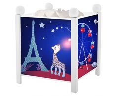 TROUSSELIER - Sophie la Girafe à Paris - Veilleuse - Lanterne Magique -Idéal Cadeau de Naissance - Dessin animé - Couleur Bois Blanc - Ampoule 12V 10W inclue - Prise Electrique UK