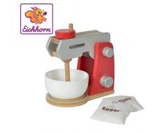 Eichhorn 100002488 Robot de Cuisine en Bois INCL. Bol mélangeur et Accessoires, 4 pièces, 12 x 18,5 x 19,5 cm