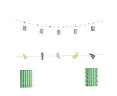 Widmann Generique - Guirlande Fleurs et lanternes Bleue et Jaune 3 m