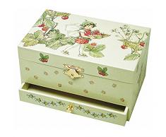 TROUSSELIER - Fée - Flower Fairies - Boîte à Bijoux Musicale - Idéal Cadeau Jeune Fille - Phosphorescent - Brille dans la nuit - Musique La Flute Enchantée de Mozart - Colori Vert