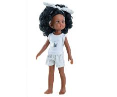 Paola Reina - 13205 - Poupée - Noyer - 32 cm - Aigas Pyjama - Multicolore
