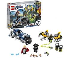 LEGO Marvel Lattaque du Speeder Bike des Avengers, Set de jeu, Figurines de Black Panther et de Thor, 149 pièces, 76142