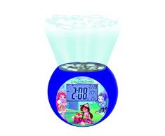 Lexibook Mattel Enchantimals Felicity Renard & Flick Radio réveil projecteur, effets sonores, à piles, violet RL975EC