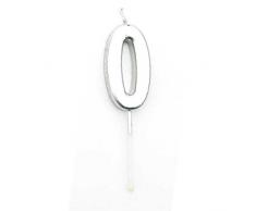 Gifts SHATCHI-1341 Décoration de gâteau Motif chiffre 0 Argent Shatchi