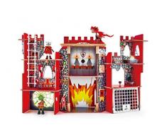 Hape-E3025-Jeux Château Fort Jouets en Bois, E3025, Multicolore