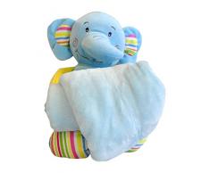 Adora 3830047237773 Jouet Peluche 26 cm, Jouet pour bébé avec Couverture Petit éléphant Bleu 90 x 70 cm