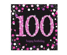 Amscan International 9901769 33 cm Celebration Dessert de 100ème Serviette de Table