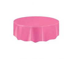 Unique Party - 50039 - Nappe Ronde en Plastique - 2,13 m - Rose Vif