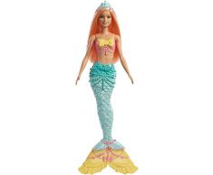 Barbie Dreamtopia poupée Sirène avec une Queue Arc-En-Ciel et des Cheveux Corail, jouet pour enfant, FXT11
