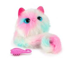 Bandai - Pomsies - Patches - Chaton rose, blanc et bleu - Peluche interactive qui saccroche partout - 80730