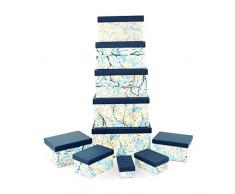 Gifts 11672 Lot de 4 boîtes de rangement avec couvercles Shatchi pour décoration dintérieur