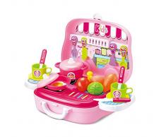 Joueco- Malette Cuisine, BN0229369, Rose/Vert/Orange/Blanc