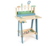 Small Foot 11375 Établi Nordique en Bois, Jeu de rôle avec Accessoires en Couleurs clairs, à partir de 3 Ans Jouets, Multicolore