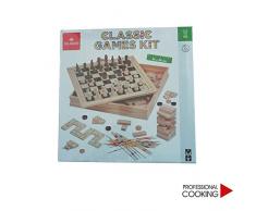 Dal Negro Games 8001097539789 Kit de Jeux de Table Classiques pour Tous, Multicolore