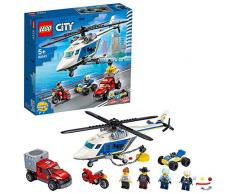 LEGO City, Jouet d’arrestation en hélicoptère avec un quad tout-terrain, une moto et un camion, Set de construction pour enfants de 5 ans et plus, 212 pièces, 60243