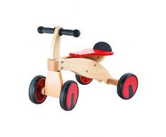small foot 10233 toboggan en bois Bolide rouge avec pneus et poignées en caoutchouc, à partir de 2 ans