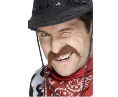 Smiffys 11929 Déguisement Homme Moustache de Cowboy Autocollant, Marron, Taille Unique