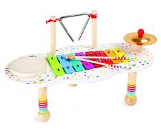 small foot 10385 Table à musique Sound en bois, avec des petits détails colorés, favorise la musicalité, à partir de 3 ans