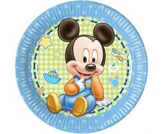23 cm bébé Mickey Mouse Assiettes, Lot de 8