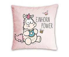 NICI 41256.0 – Licorne Theodor Coussin Imprimé Licorne Power Coton, 37 x 37 cm