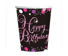 Amscan 9900573 Papier Inscription Happy Birthday 266 ml Celebration Tasse