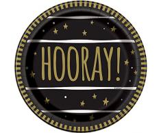 Unique Party 58624 18 cm vous Did IT diplôme papier Assiettes, Lot de 8