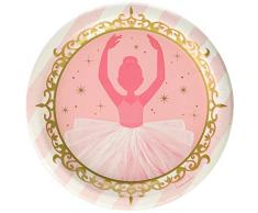 Creative Convertting 8C322224 Ballerina-Twinkle Toes Assiette Multicolore 23 cm